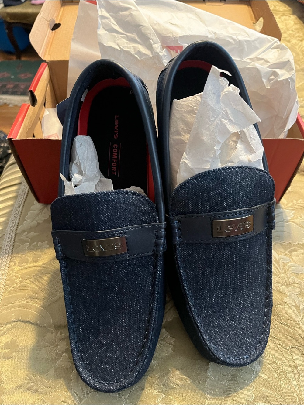Levi's Men's Navy Denim Slip-On Loafers with Branded Plaque